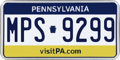 PA license plate MPS9299