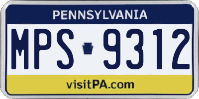 PA license plate MPS9312