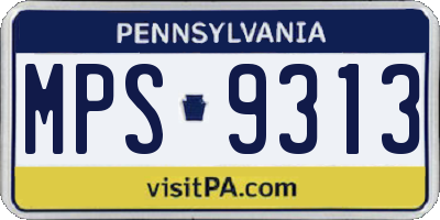 PA license plate MPS9313