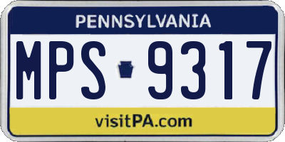 PA license plate MPS9317
