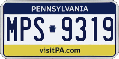 PA license plate MPS9319