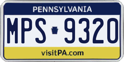 PA license plate MPS9320