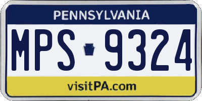 PA license plate MPS9324