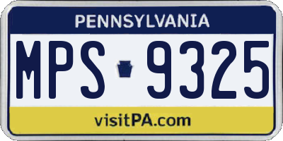 PA license plate MPS9325