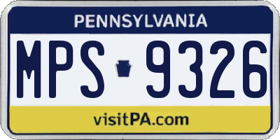 PA license plate MPS9326
