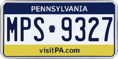 PA license plate MPS9327