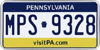 PA license plate MPS9328