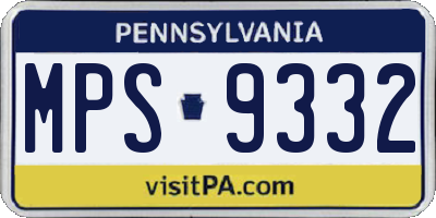 PA license plate MPS9332