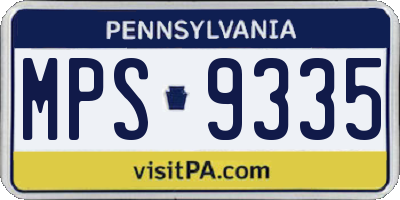 PA license plate MPS9335