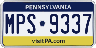 PA license plate MPS9337