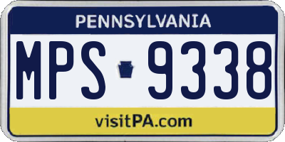 PA license plate MPS9338