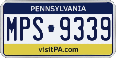 PA license plate MPS9339