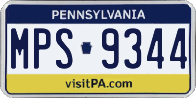 PA license plate MPS9344
