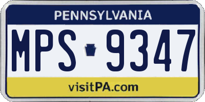PA license plate MPS9347
