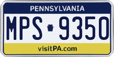 PA license plate MPS9350