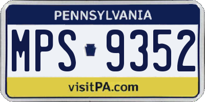 PA license plate MPS9352