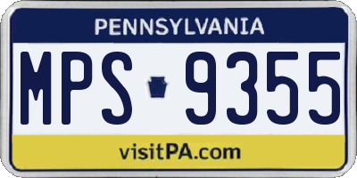 PA license plate MPS9355