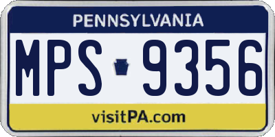 PA license plate MPS9356