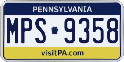 PA license plate MPS9358