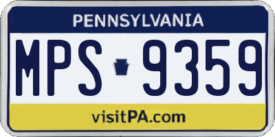 PA license plate MPS9359