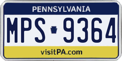 PA license plate MPS9364