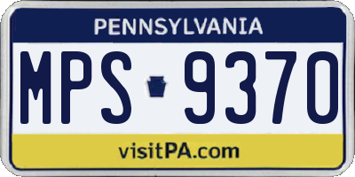 PA license plate MPS9370