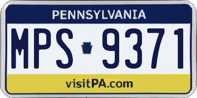 PA license plate MPS9371