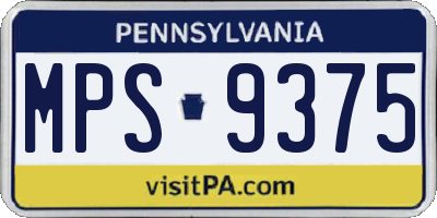 PA license plate MPS9375