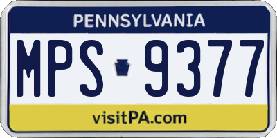 PA license plate MPS9377