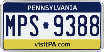 PA license plate MPS9388