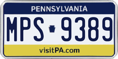 PA license plate MPS9389