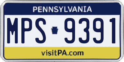 PA license plate MPS9391