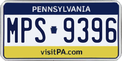PA license plate MPS9396