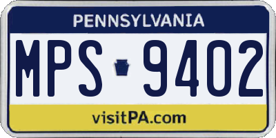 PA license plate MPS9402