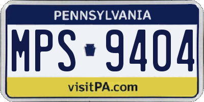 PA license plate MPS9404
