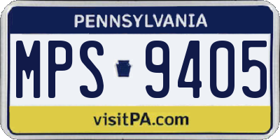 PA license plate MPS9405