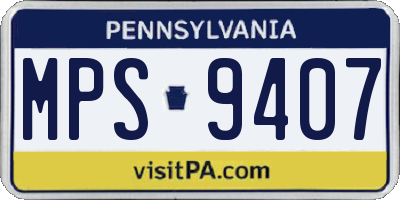PA license plate MPS9407