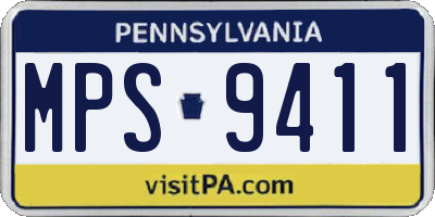 PA license plate MPS9411