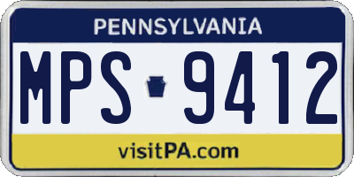 PA license plate MPS9412