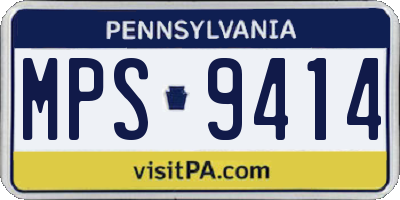 PA license plate MPS9414