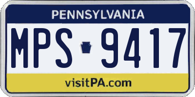 PA license plate MPS9417