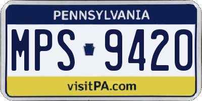 PA license plate MPS9420