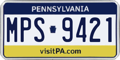 PA license plate MPS9421