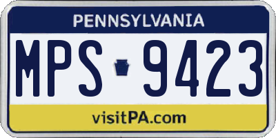 PA license plate MPS9423