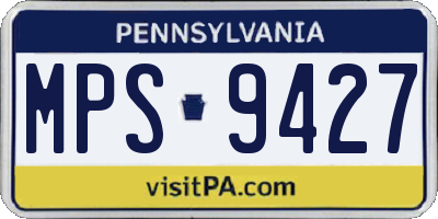 PA license plate MPS9427