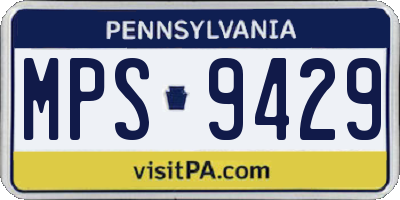 PA license plate MPS9429