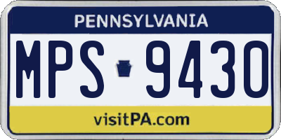 PA license plate MPS9430