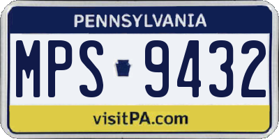 PA license plate MPS9432