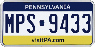 PA license plate MPS9433