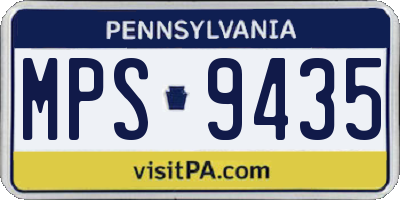 PA license plate MPS9435